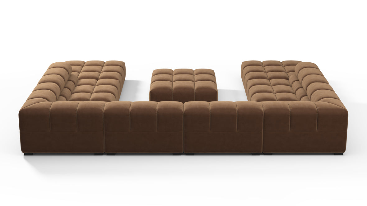 Tufty - Tufty Sectional, U Shape, Mocha Velvet