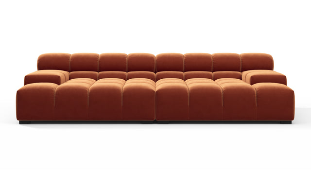 Tufted - Tufted Sectional, Extra Deep Sofa, Spice Velvet