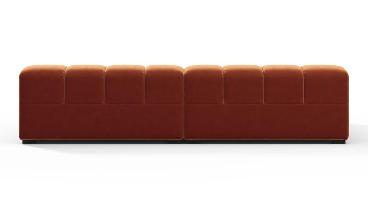 Tufted - Tufted Sectional, Extra Deep Sofa, Spice Velvet