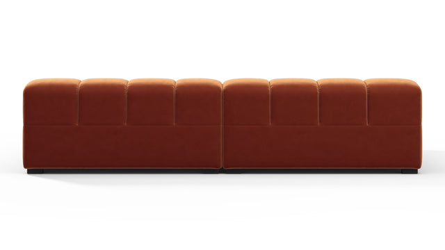 Tufty - Tufty Sectional, Extra Deep Sofa, Spice Velvet