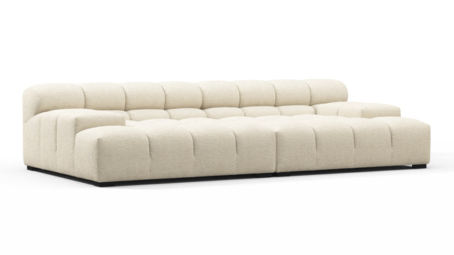 Tufted - Tufted Sectional, Extra Deep Sofa, Eggshell Boucle