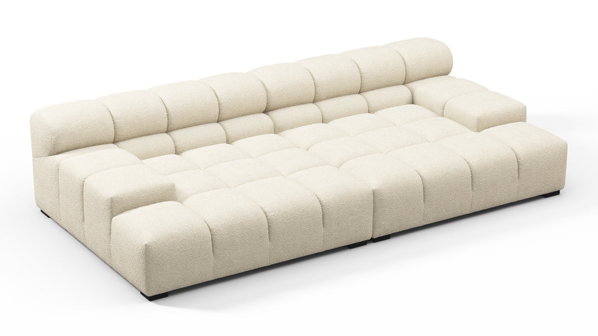 Tufted - Tufted Sectional, Extra Deep Sofa, Eggshell Boucle