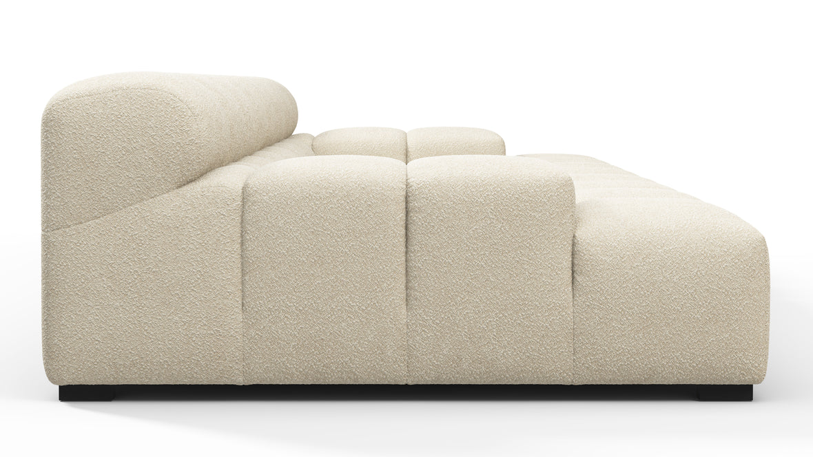 Tufted - Tufted Sectional, Extra Deep Sofa, Eggshell Boucle