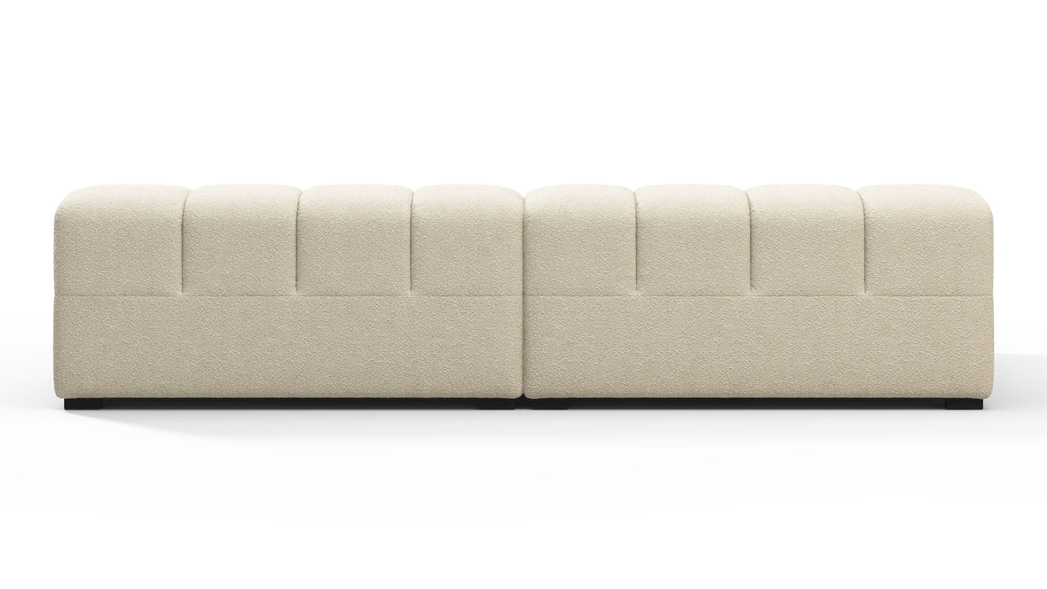 Tufted - Tufted Sectional, Extra Deep Sofa, Eggshell Boucle