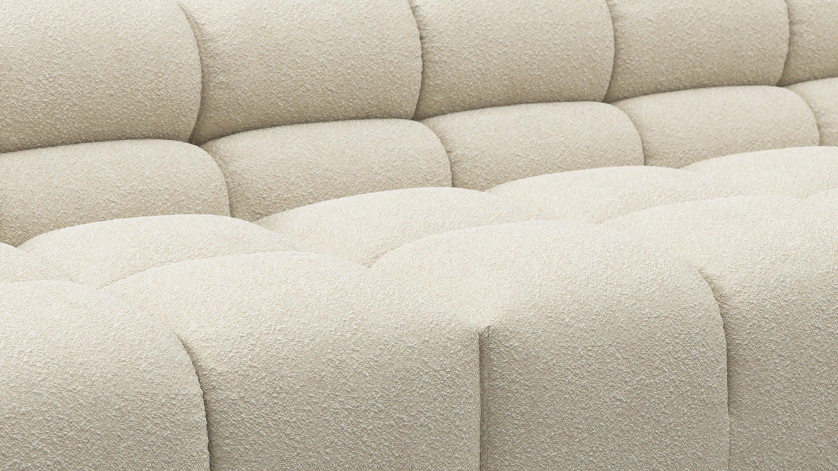 Tufted - Tufted Sectional, Extra Large Left Corner, Eggshell Boucle