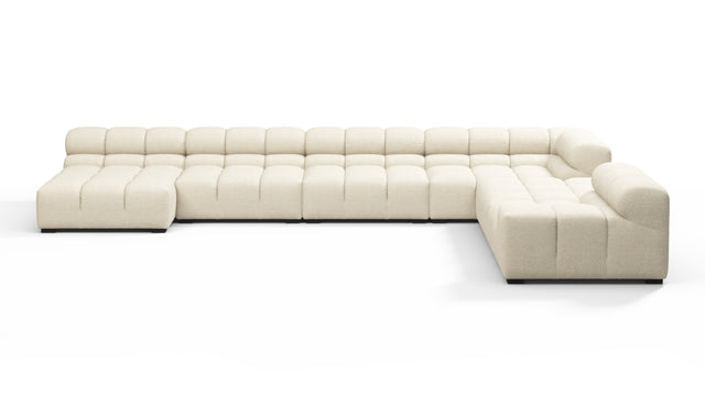 Tufted - Tufted Sectional, Extra Large Right Corner, Eggshell Boucle