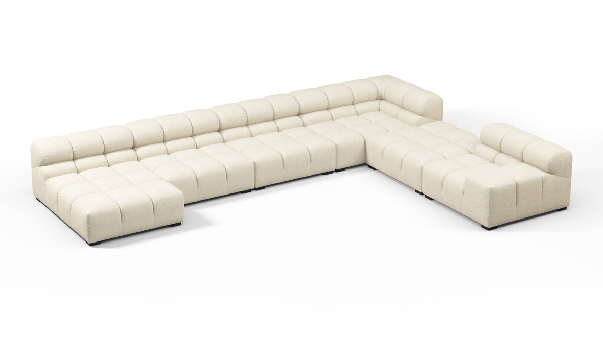 Tufted - Tufted Sectional, Extra Large Right Corner, Eggshell Boucle