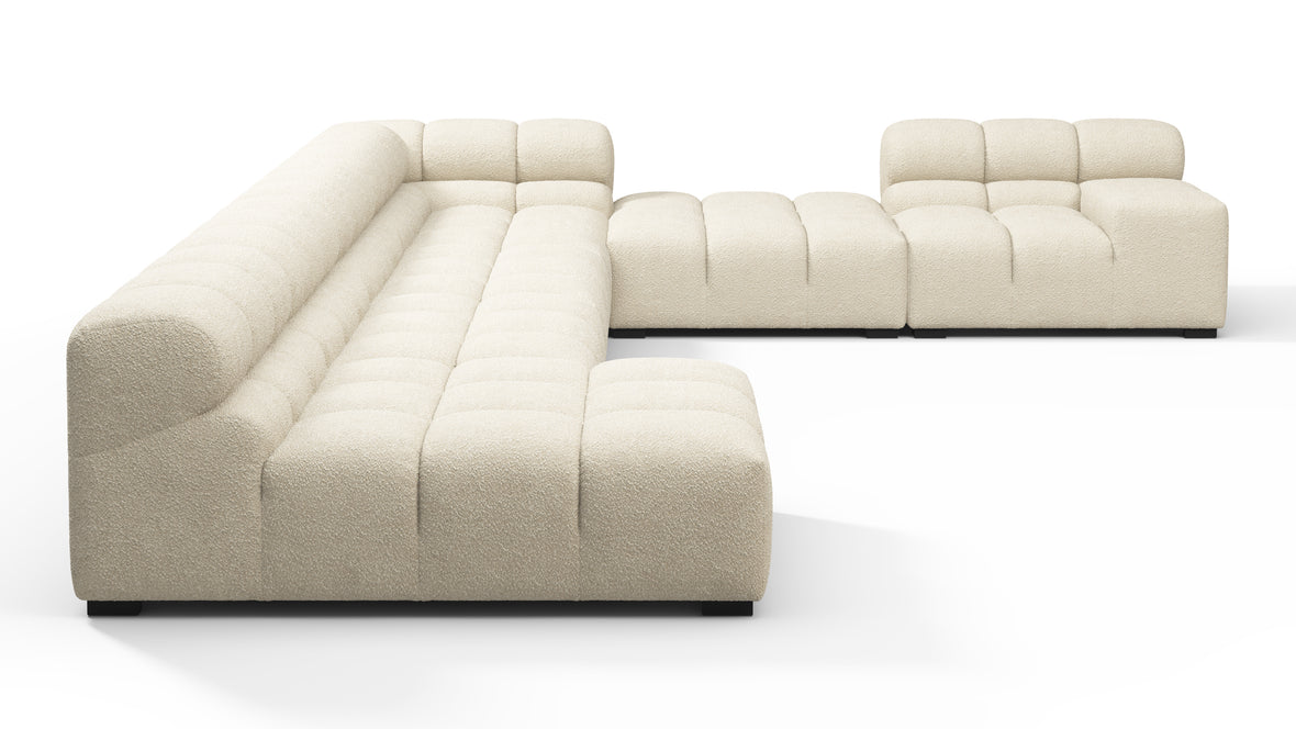 Tufted - Tufted Sectional, Extra Large Right Corner, Eggshell Boucle