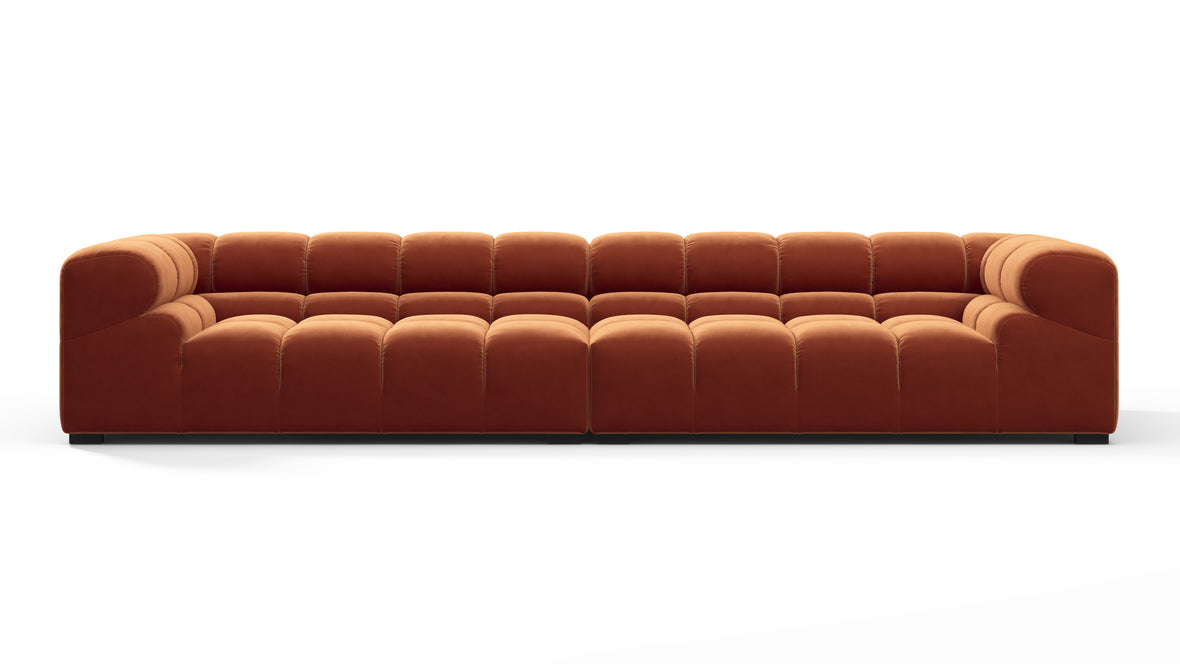 Tufted - Tufted Sectional, Extra Large Sofa, Spice Velvet