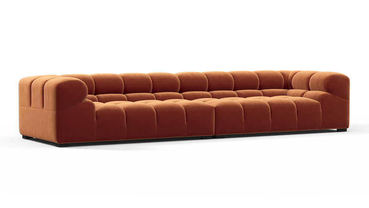 Tufted - Tufted Sectional, Extra Large Sofa, Spice Velvet