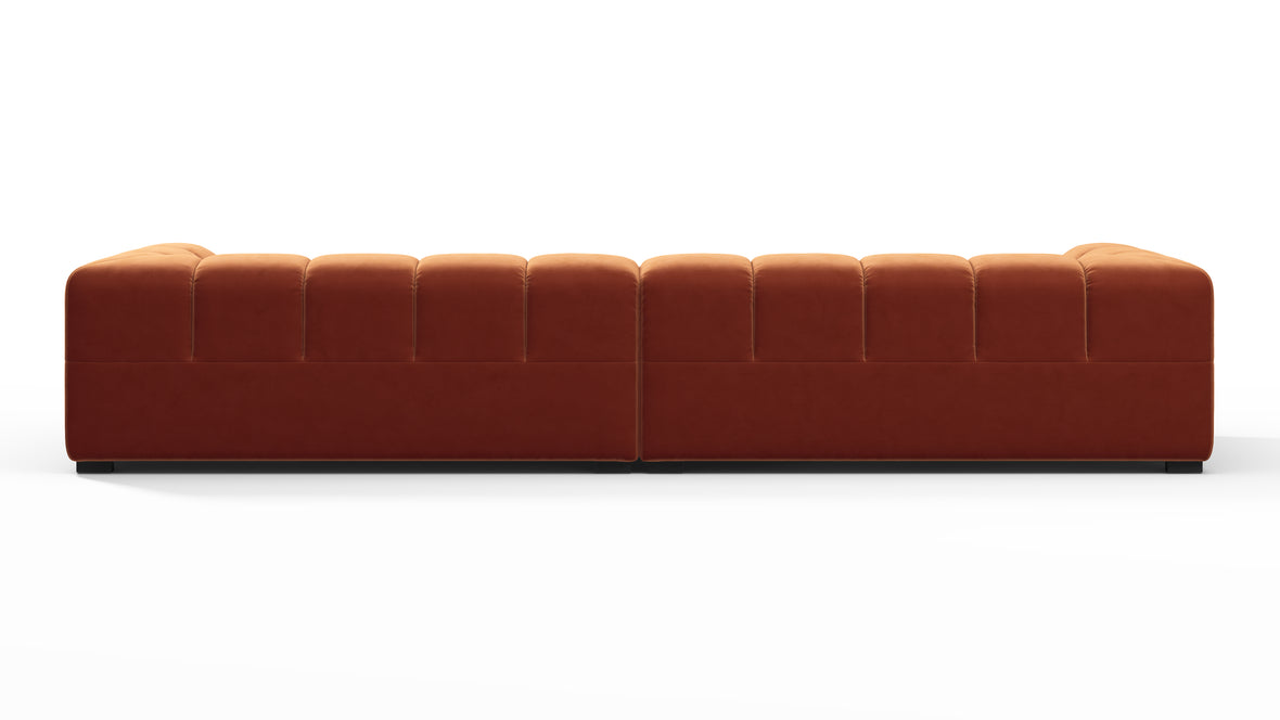 Tufted - Tufted Sectional, Extra Large Sofa, Spice Velvet