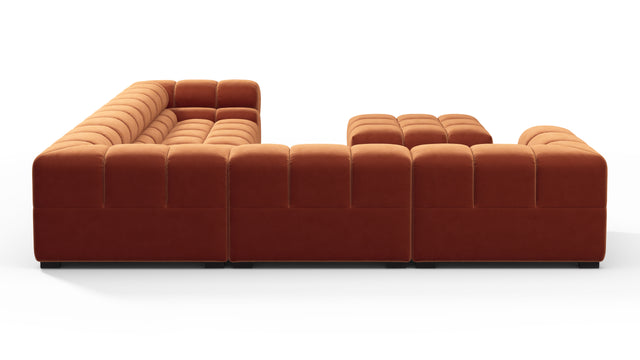 Tufted - Tufted Sectional, Large Left Corner, Spice Velvet