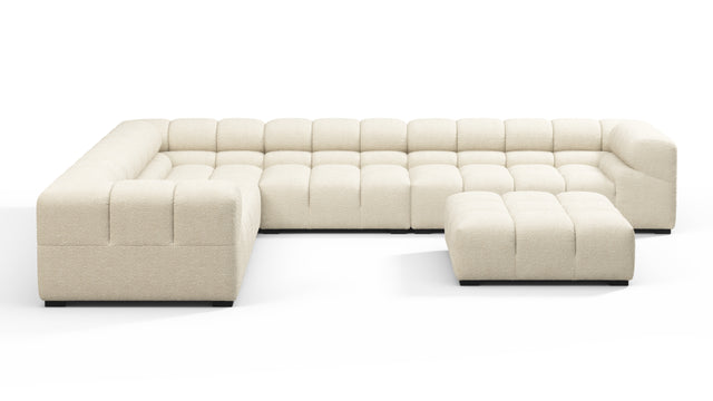 Tufted - Tufted Sectional, Large Left Corner, Eggshell Boucle