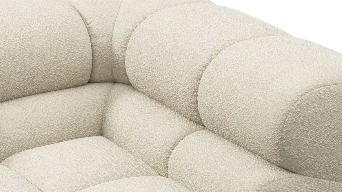 Tufted - Tufted Sectional, Large, Left Chaise, Eggshell Boucle