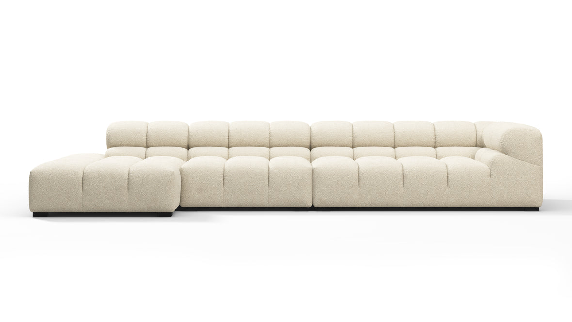 Tufted - Tufted Sectional, Large, Left Chaise, Eggshell Boucle