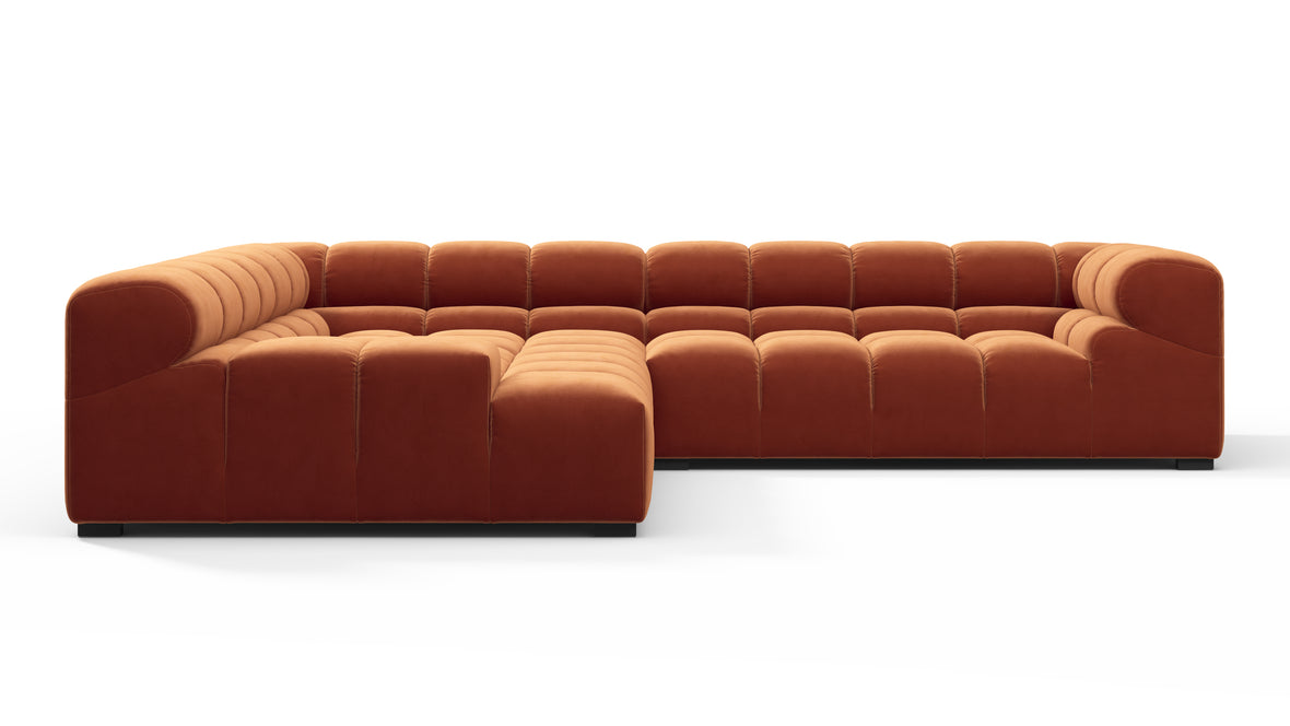 Tufty - Tufty Sectional, Left Corner, Spice Velvet