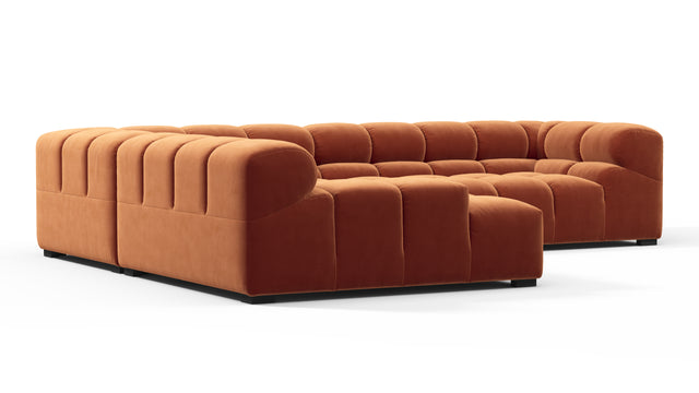 Tufted - Tufted Sectional, Left Corner, Spice Velvet