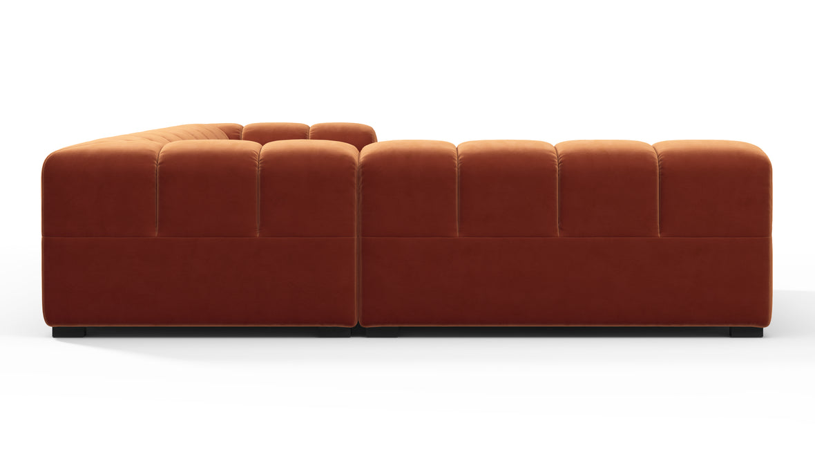 Tufted - Tufted Sectional, Left Corner, Spice Velvet