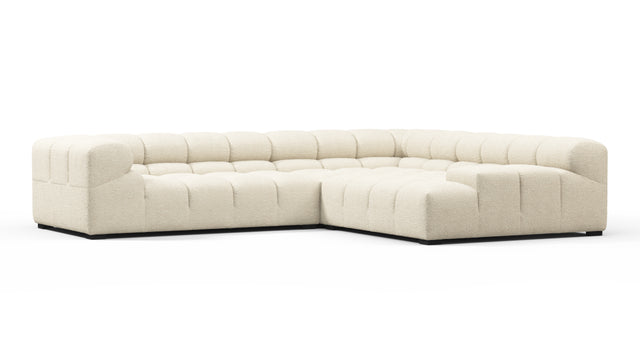 Tufted - Tufted Sectional, Right Corner, Eggshell Boucle