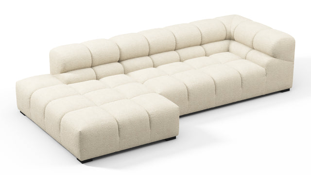 Tufted - Tufted Sectional, Small L, Left, Eggshell Boucle