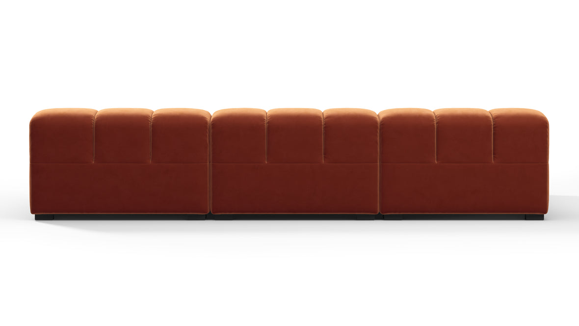 Tufted - Tufted Sectional, Small, Left Chaise, Spice Velvet