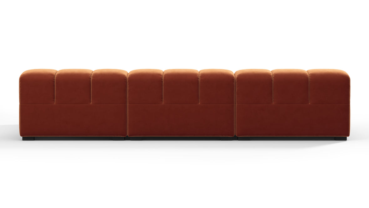 Tufted - Tufted Sectional, Small, Right Chaise, Spice Velvet
