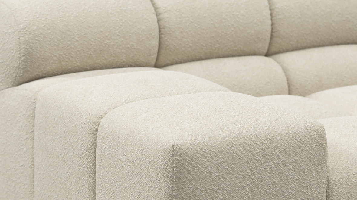Tufted - Tufted Sectional, Small, Left Chaise, Eggshell Boucle