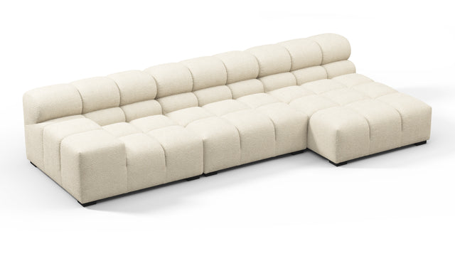Tufted - Tufted Sectional, Small, Right Chaise, Eggshell Boucle