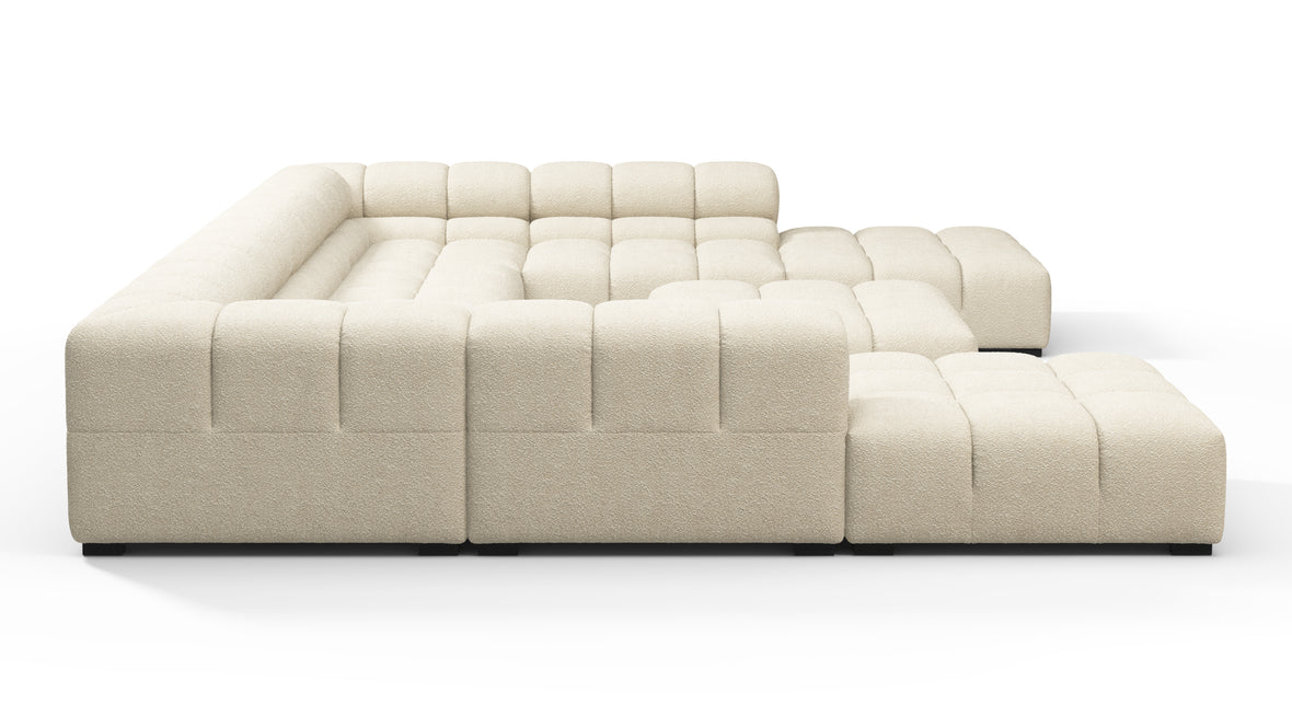 Tufty - Tufty Sectional, U Shape, Eggshell Boucle