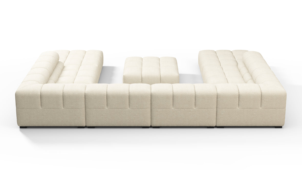 Tufty - Tufty Sectional, U Shape, Eggshell Boucle