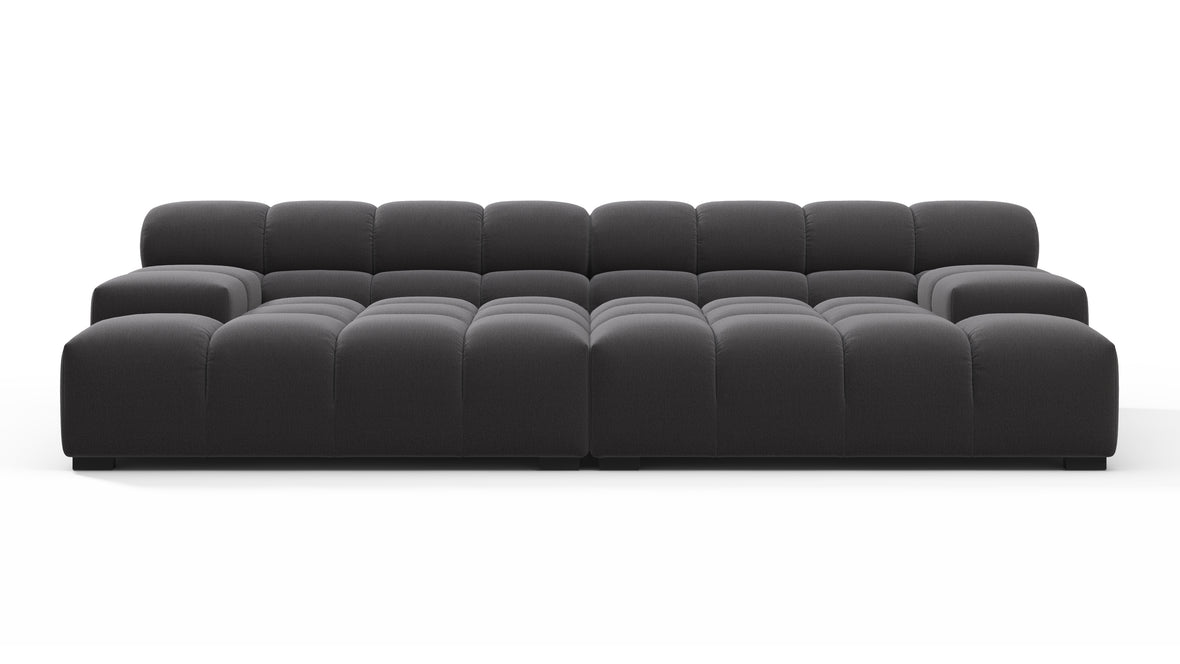 Tufted - Tufted Sectional, Extra Deep Sofa, Ink Brushed Weave