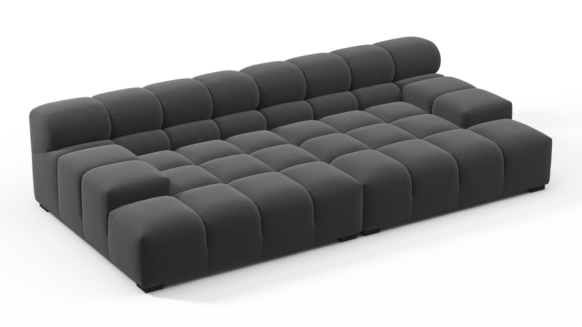 Tufted - Tufted Sectional, Extra Deep Sofa, Ink Brushed Weave