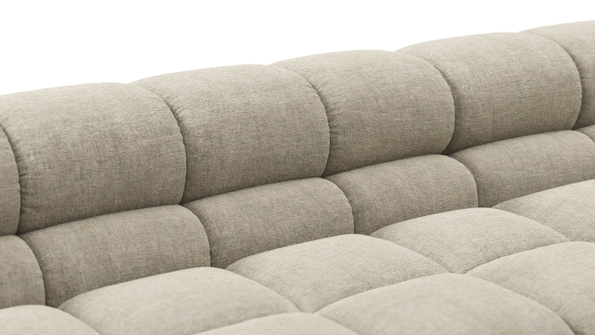 Tufted - Tufted Sectional, Extra Deep Sofa, Beige Gray Chenille