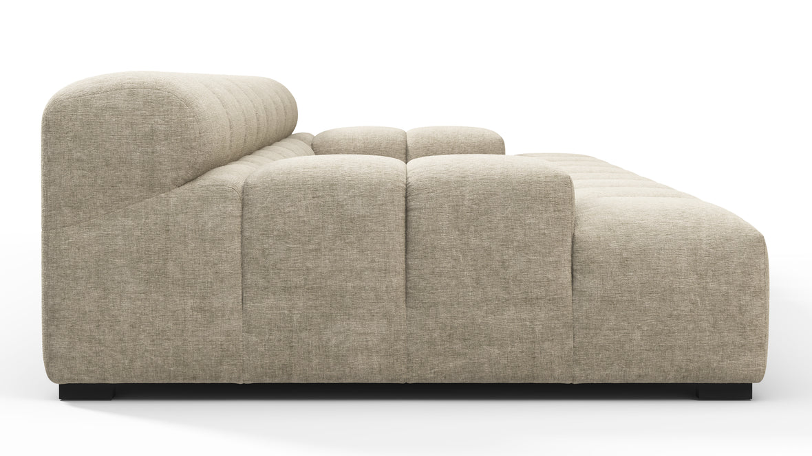 Tufted - Tufted Sectional, Extra Deep Sofa, Beige Gray Chenille