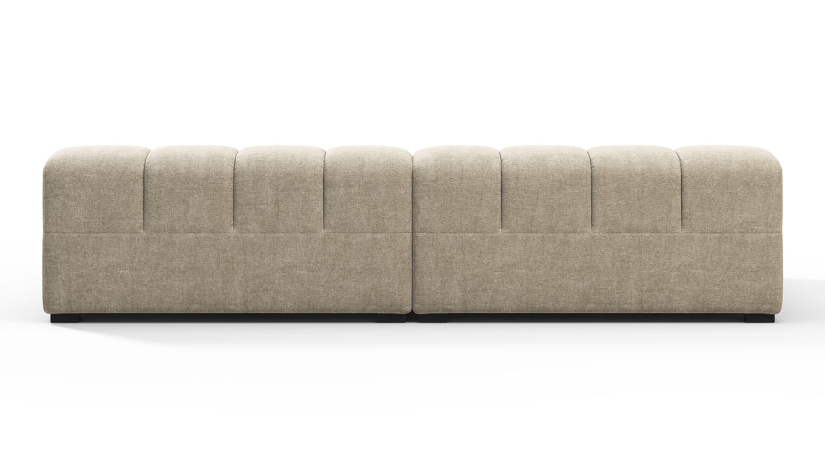 Tufty - Tufty Sectional, Extra Deep Sofa, Beige Gray Chenille