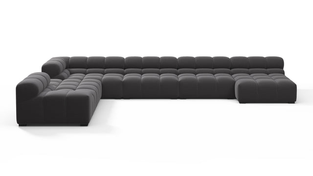 Tufted - Tufted Sectional, Extra Large Left Corner, Ink Brushed Weave