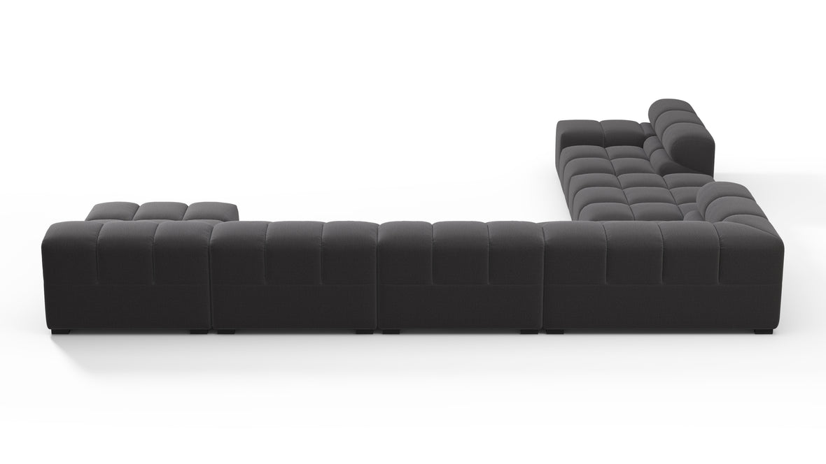 Tufted - Tufted Sectional, Extra Large Left Corner, Ink Brushed Weave