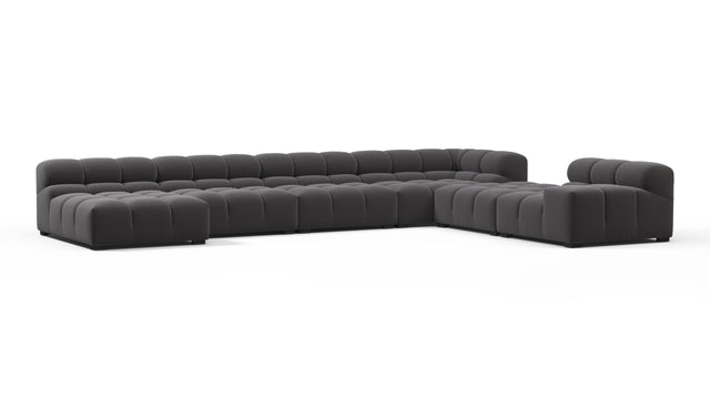 Tufted - Tufted Sectional, Extra Large Right Corner, Ink Brushed Weave