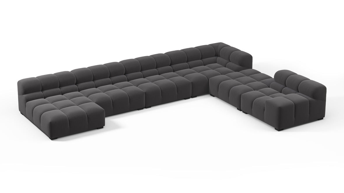 Tufty - Tufty Sectional, Extra Large Right Corner, Ink Brushed Weave