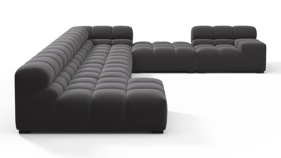 Tufty - Tufty Sectional, Extra Large Right Corner, Ink Brushed Weave