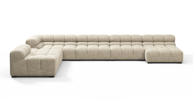 Tufty - Tufty Sectional, Extra Large Left Corner, Beige Gray Chenille