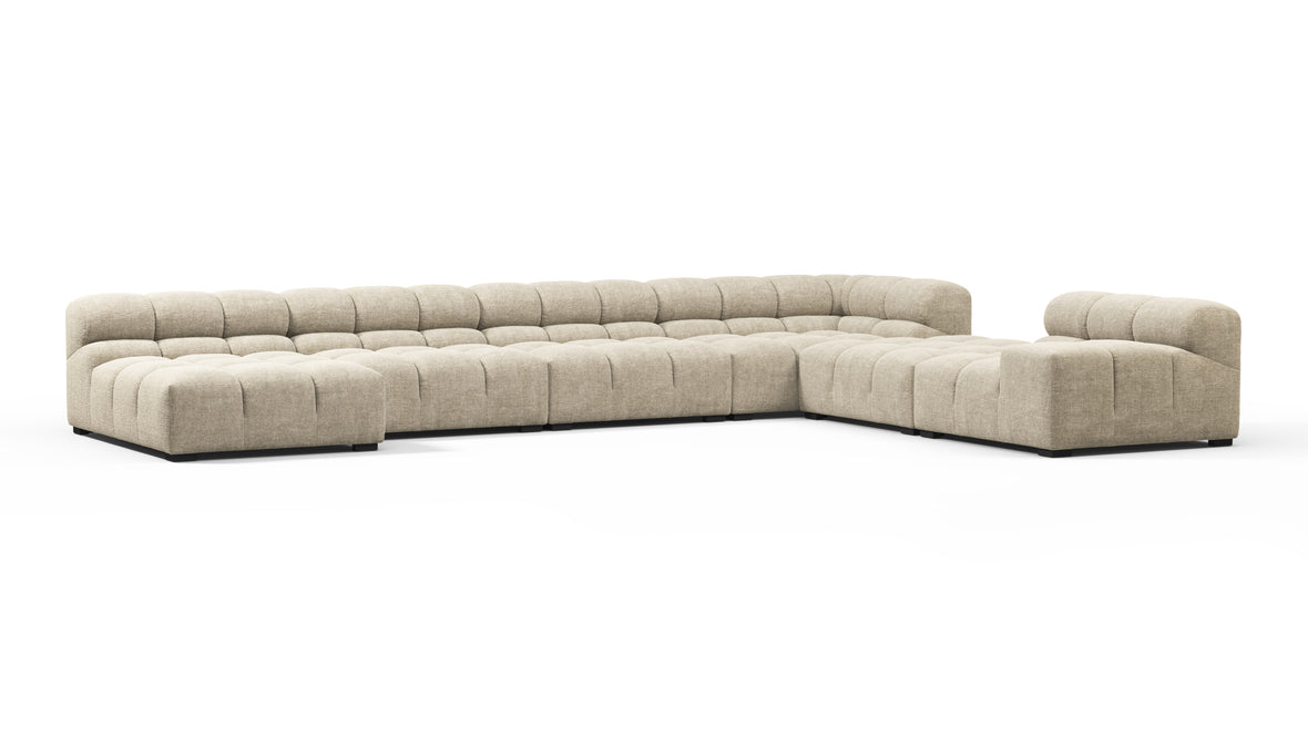 Tufty - Tufty Sectional, Extra Large Right Corner, Beige Gray Chenille