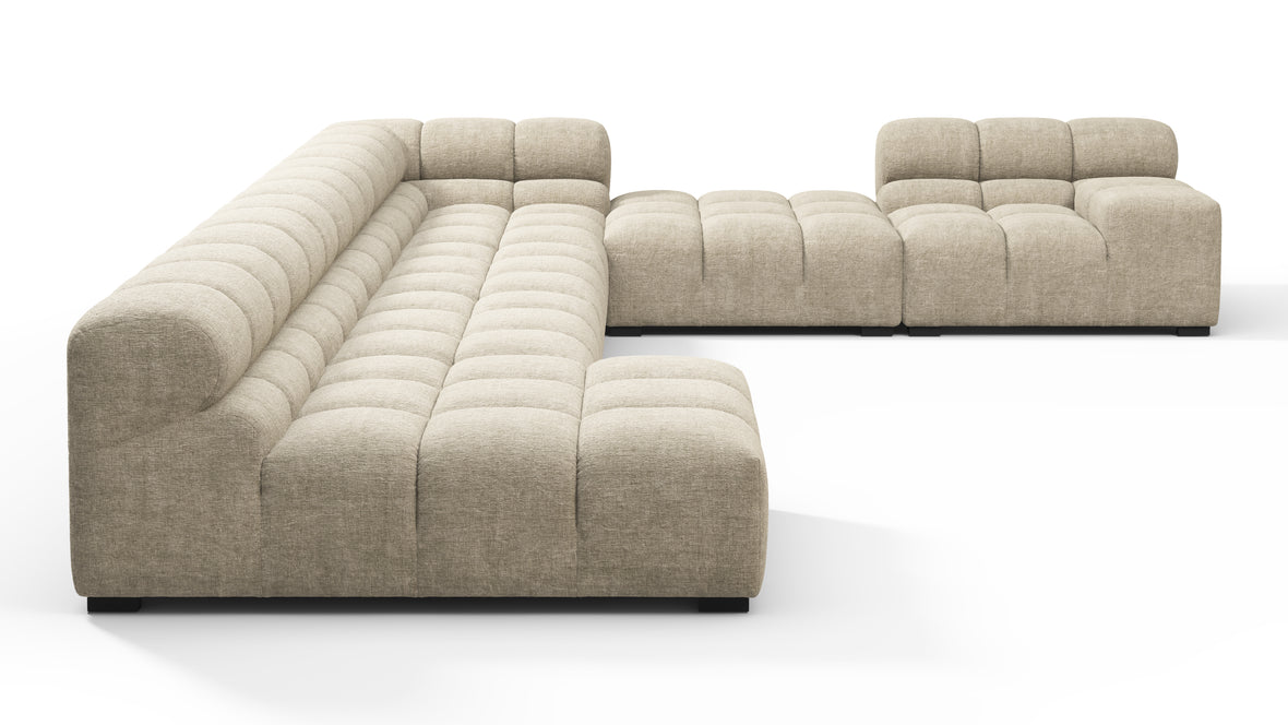 Tufty - Tufty Sectional, Extra Large Right Corner, Beige Gray Chenille