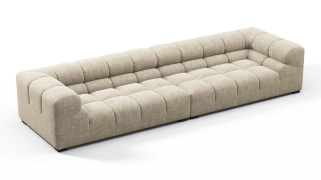 Tufted - Tufted Sectional, Extra Large Sofa, Beige Gray Chenille