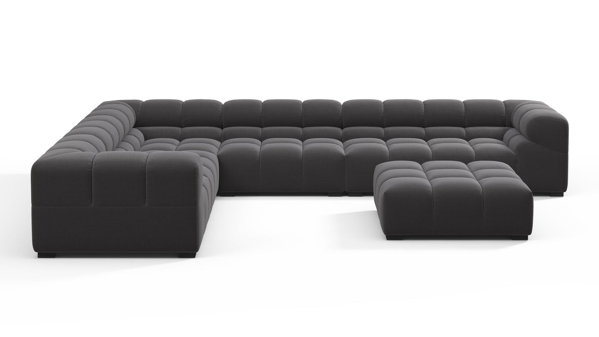 Tufted - Tufted Sectional, Large Left Corner, Ink Brushed Weave