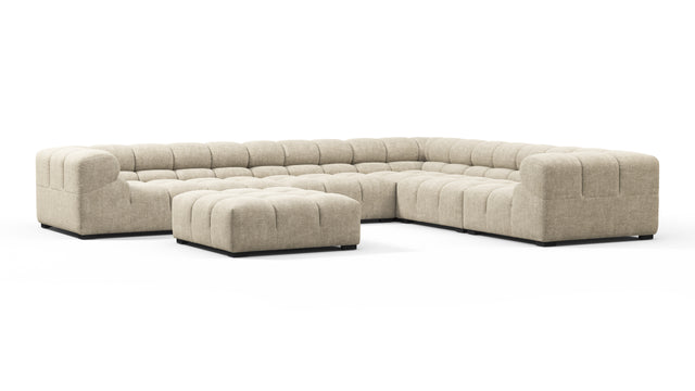 Tufted - Tufted Sectional, Large Right Corner, Beige Gray Chenille