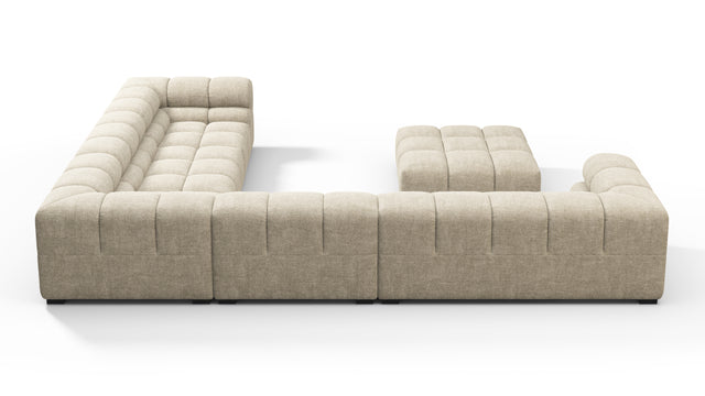 Tufted - Tufted Sectional, Large Right Corner, Beige Gray Chenille