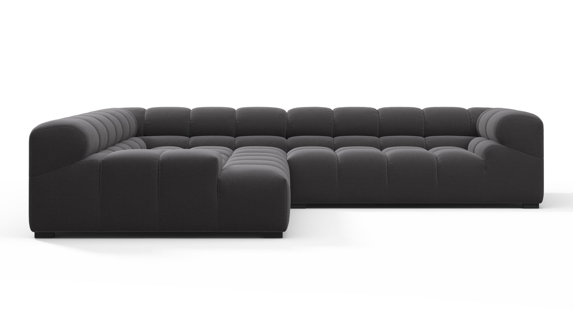 Tufted - Tufted Sectional, Left Corner, Ink Brushed Weave