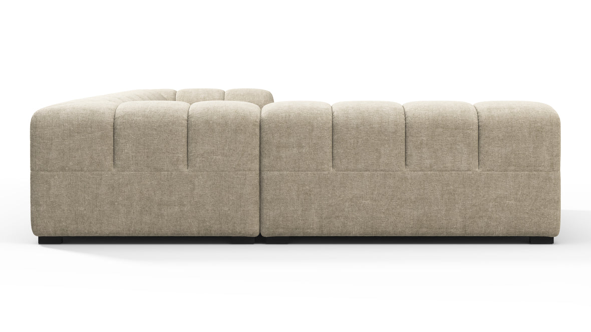 Tufted - Tufted Sectional, Left Corner, Beige Gray Chenille