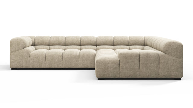 Tufty - Tufty Sectional, Right Corner, Beige Gray Chenille